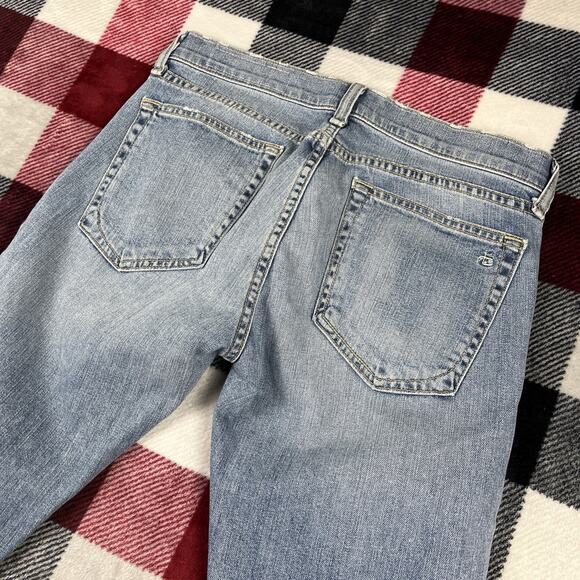 Rag & Bone Jeans Womens 25 Blue Dre Low Rise Skinny Leg Fray Hem Denim - Picture 10 of 11